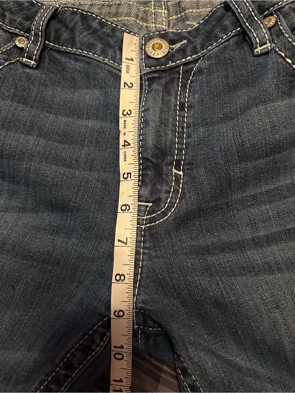 Harley-Davidson Blue Denim Wide Leg Jeans with Embroidered Wing. Very sexy! - Picture 9 of 9